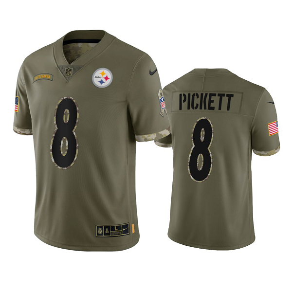 Pittsburgh Steelers Kenny Pickett #8 Olive 2022 Salute To Service Limited Jersey