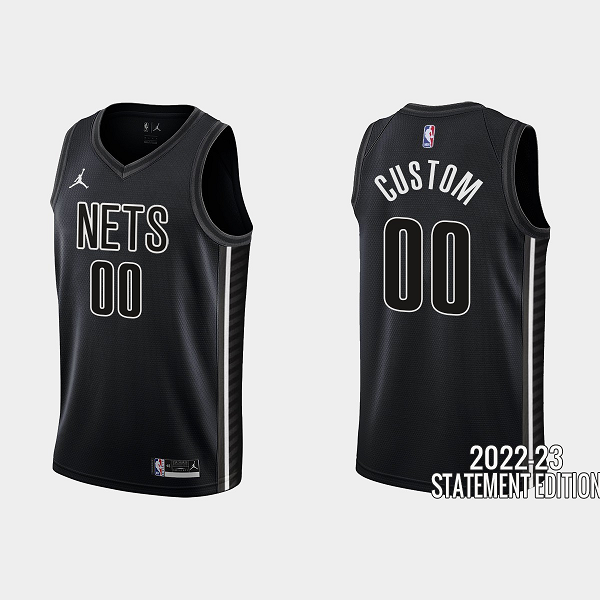 Men's Brooklyn Nets Custom #00 Black 2022-23 Statement Edition NBA Jersey