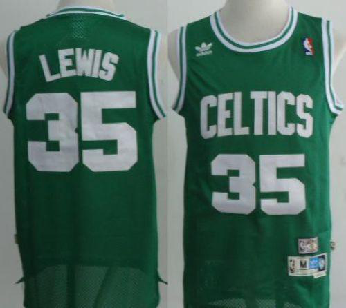 Men's Boston Celtics #35 Reggie Lewis Green Throwback Stitched NBA Jersey