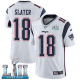 Men's Nike NFL New England Patriots #18 Matthew Slater Limited Road White Vapor Untouchable Super Bowl LII Jersey