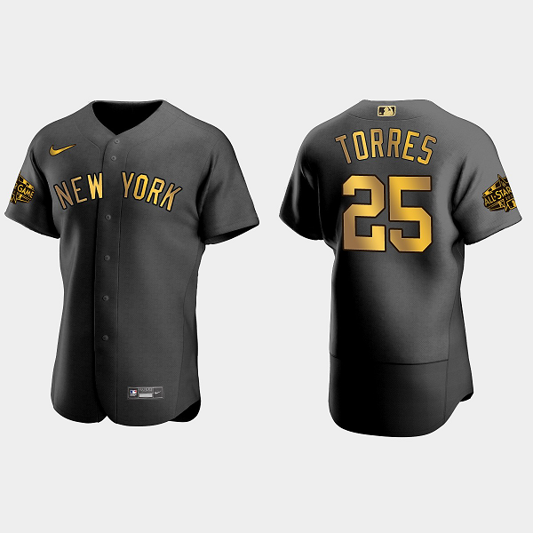 Men's New York Yankees #25 Gleyber Torres 2022 MLB All-Star Game Flex Base Jersey - Black