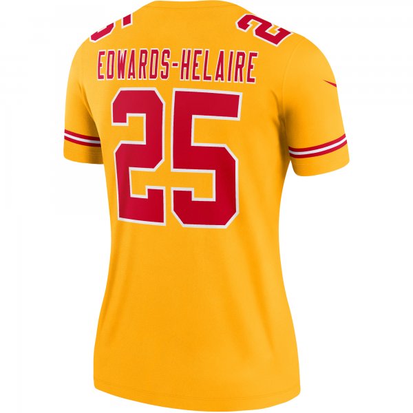 Women's Kansas City Chiefs Clyde Edwards-Helaire Nike Gold Inverted Legend Jersey