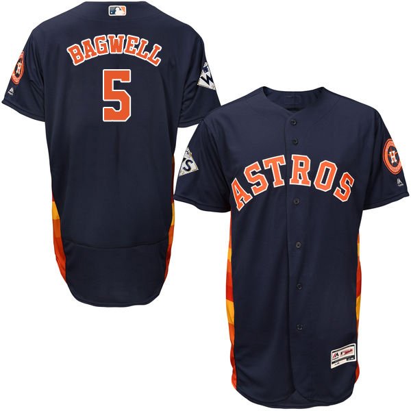 Houston Astros #5 Jeff Bagwell Navy Blue Flexbase Collection 2017 World Series Bound Stitched MLB Jersey