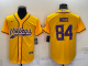 Men's Minnesota Vikings #84 Randy Moss Yellow Stitched Baseball Cool Base Jersey