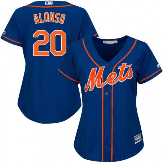 Women's New York Mets #20 Pete Alonso Majestic Royal Blue Cool Base Alternate MLB Jersey