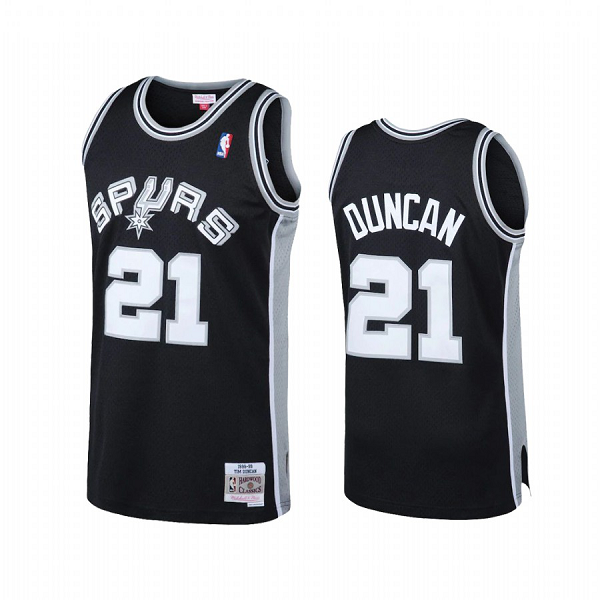 Men's San Antonio Spurs #21 Tim Duncan Mitchell & Ness 1998-99 Black Swingman NBA Jersey