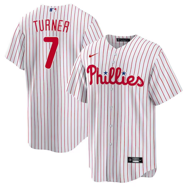 Men's Philadelphia Phillies #7 Trea Turner Nike White Home Cool Base Jersey