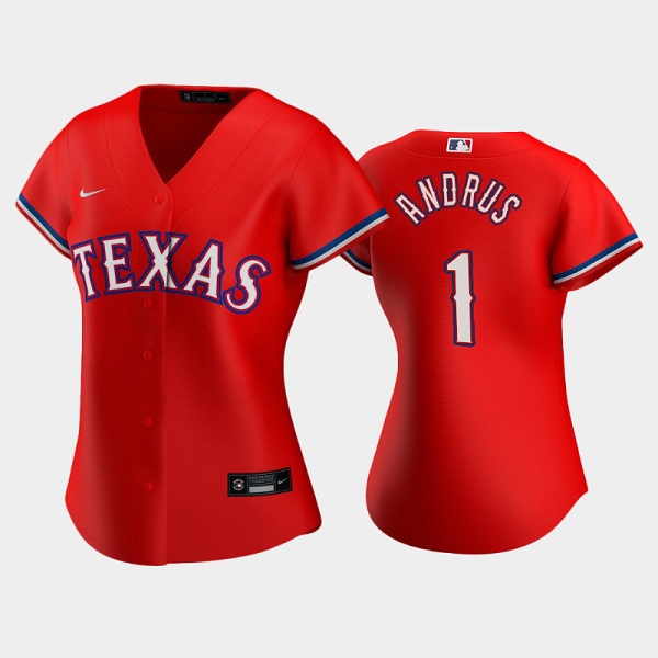 Women's Texas Rangers #1 Elvis Andrus Alternate Nike Red MLB Cool Base Jersey