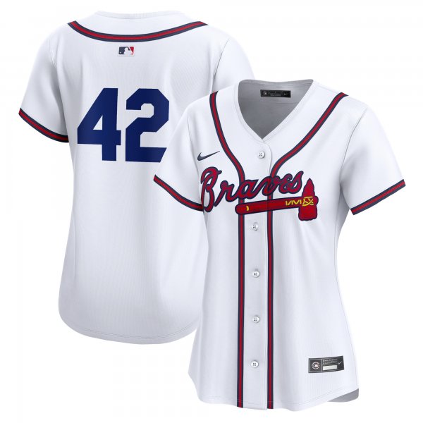 Women's Atlanta Braves  Nike White 2024 Jackie Robinson Day Home Limited Jersey