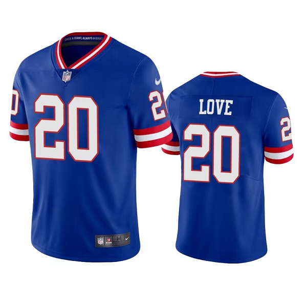 Men's New York Giants #20 Julian Love Royal Classic Vapor Limited NFL Jersey