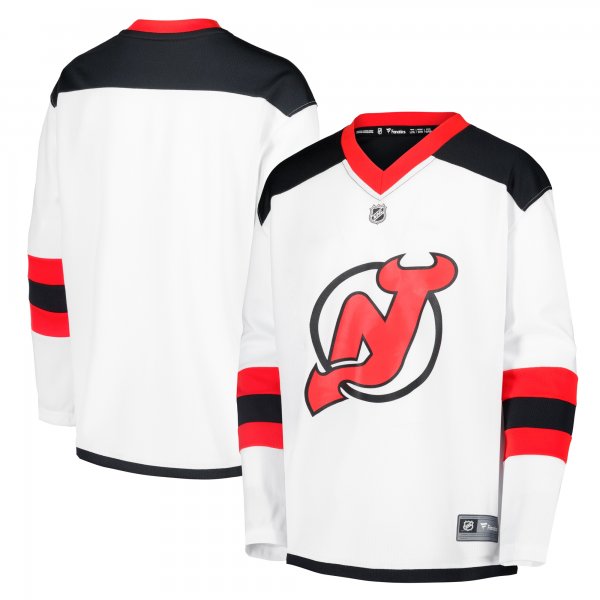 Youth New Jersey Devils Fanatics White Away Replica Blank Jersey