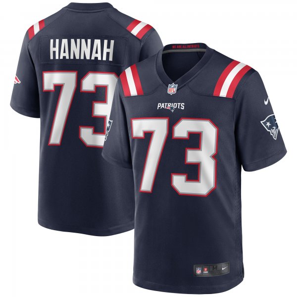 Men's New England Patriots John Hannah Nike Navy Game Retired Player Jersey