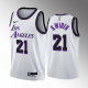 Men's NBA Los Angeles Lakers Cole Swider 2022-23 City Edition White #21 Jersey