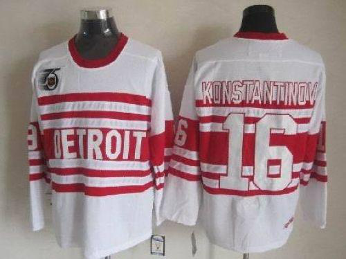 Detroit Red Wings #16 Vladimir Konstantinov White CCM Throwback 75TH Stitched NHL Jersey