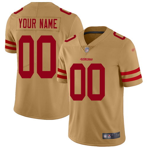 San Francisco 49ers Customized Gold Men's Stitched NFL Limited Inverted Legend Jersey