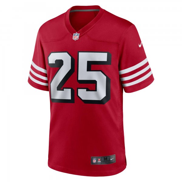 Men's San Francisco 49ers Elijah Mitchell Nike Scarlet Alternate Game Jersey