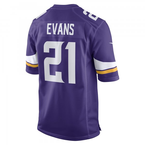 Men's Minnesota Vikings Akayleb Evans Nike Purple Game Player Jersey