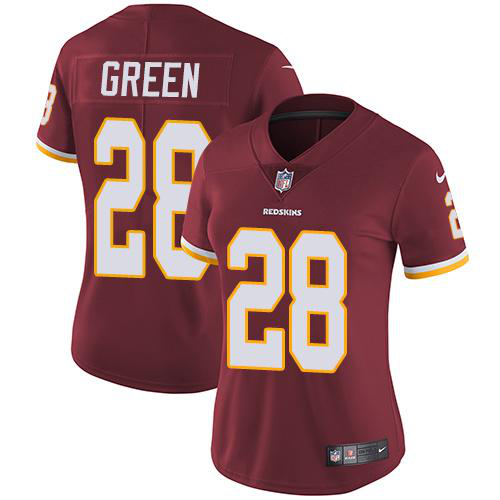 Women's Nike Washington Redskins #28 Darrell Green Burgundy Red Team ColorStitched NFL Vapor Untouchable Limited Jersey