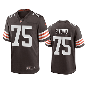 Men's Cleveland Browns #75 Joel Bitonio Brown 2020 Game Jersey