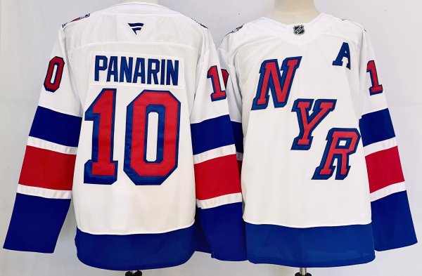 Men's #10 Artemi Panarin New York Rangers White City Edition Jersey