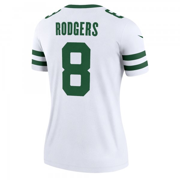 Women's New York Jets Aaron Rodgers Nike Legacy White Legend Player Jersey