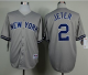 New York Yankees #2 Derek Jeter Grey Name On Back Stitched MLB Jersey