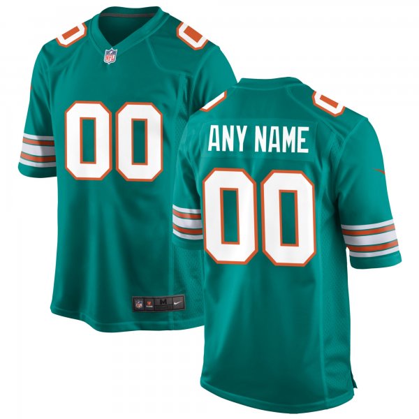 Men's Miami Dolphins Nike Aqua Alternate Custom Game Jersey