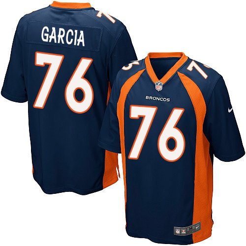 Men's Nike Denver Broncos #76 Max Garcia Game Navy Blue Alternate NFL Jersey