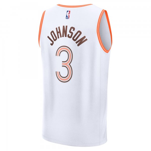 Men's San Antonio Spurs Keldon Johnson Fanatics White Fast Break Jersey - City Edition