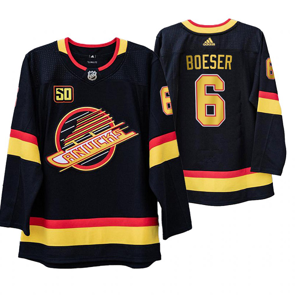 Men's Adidas Vancouver Canucks #6 Brock Boeser 50th Anniversary Skate 2019-20 Jersey