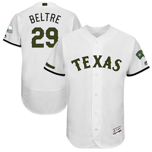 Texas Rangers #29 Adrian Beltre White Flexbase Collection Memorial Day Stitched MLB Jersey