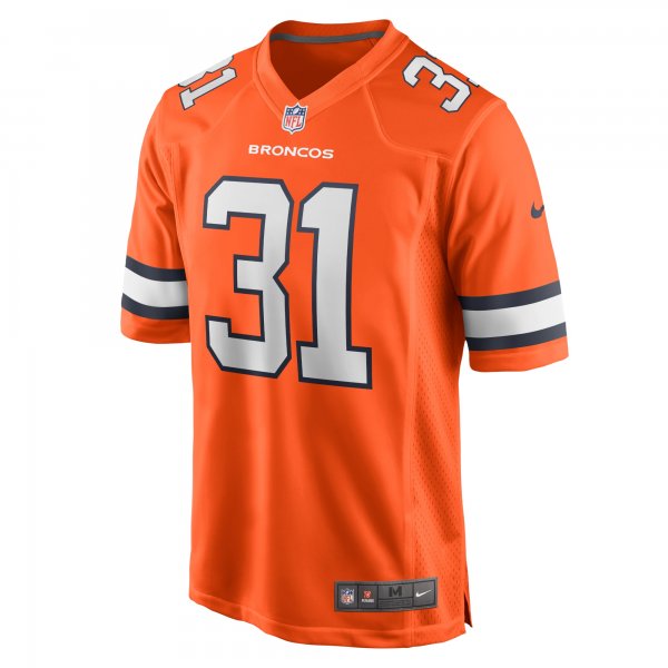 Men's Denver Broncos Justin Simmons Nike Orange Alternate Game Jersey