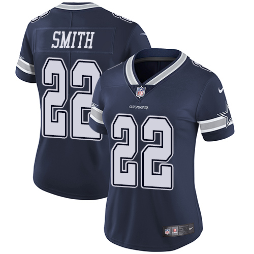 Women's Nike Dallas Cowboys #22 Emmitt Smith Navy Blue Team ColorStitched NFL Vapor Untouchable Limited Jersey