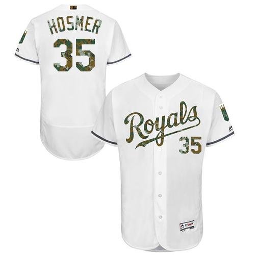 Kansas City Royals #35 Eric Hosmer White Flexbase Collection 2016 Memorial Day Stitched MLB Jersey