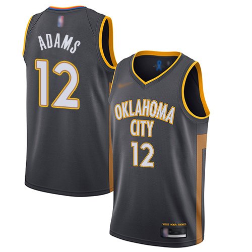 Oklahoma City Thunder #12 Steven Adams Charcoal NBA Swingman City Edition 2019/20 Jersey