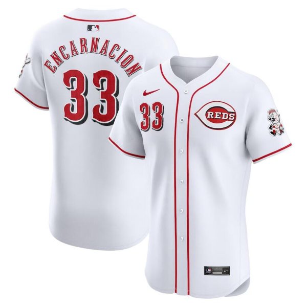 Men's Cincinnati Reds #33 Christian Encarnacion-Strand Nike White Home Elite Player Jersey