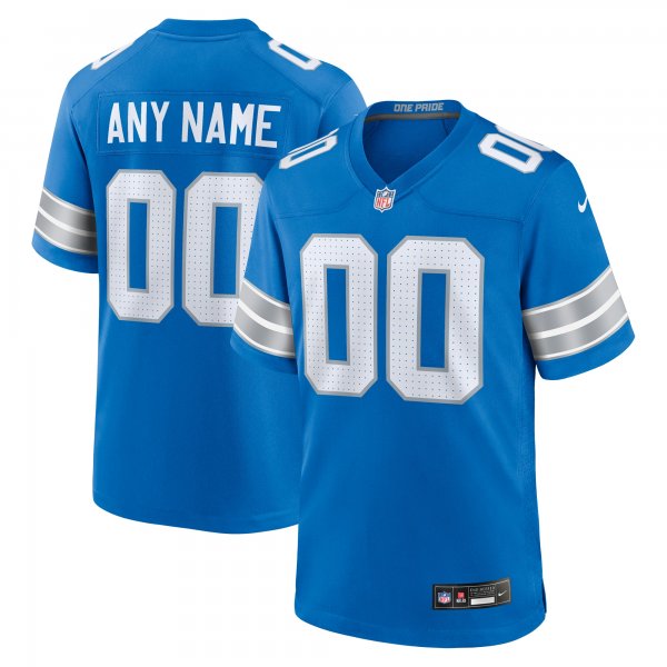 Men's Detroit Lions  Nike Blue Custom Game Jersey