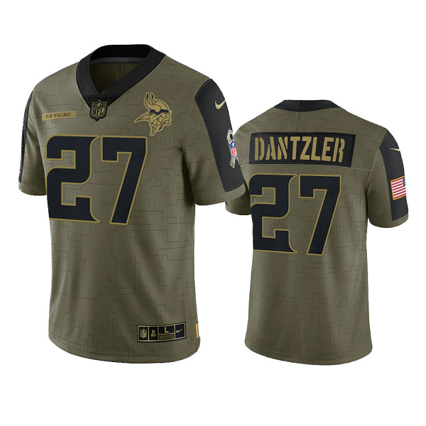 Minnesota Vikings Cameron Dantzler Olive 2021 Salute To Service Men's Limited NFL Jersey