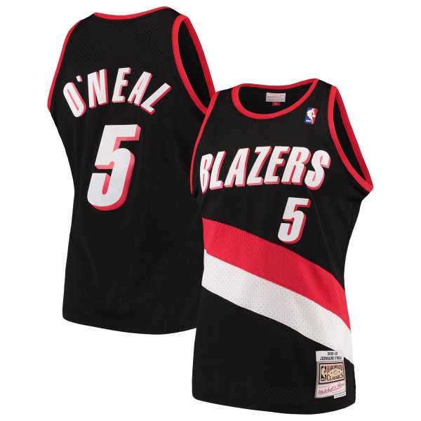 Men's Portland Trail Blazers Jermaine O'Neal Mitchell & Ness Black 1999/00 Hardwood Classics Swingman Jersey