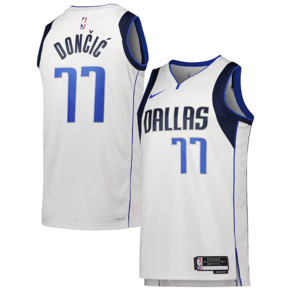 Unisex Dallas Mavericks Luka DonÃÂiÃÂ Nike White Swingman Jersey - Association Edition