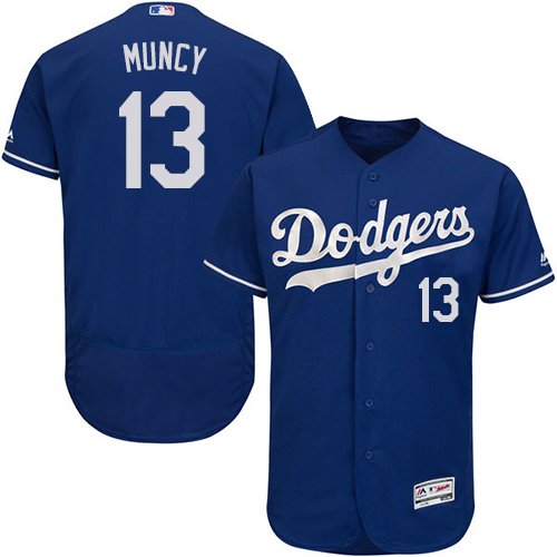 Men's Los Angeles Dodgers #13 Max Muncy Majestic Royal Blue MLB Flexbase Collection Jersey