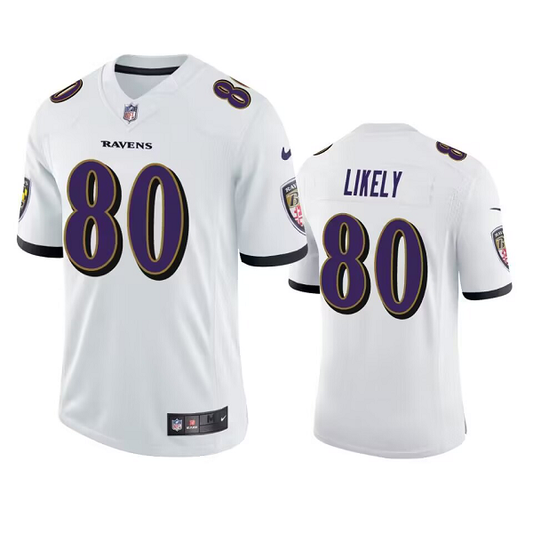 Youth Baltimore Ravens #80 Isaiah Likely White Limited NFL Jersey