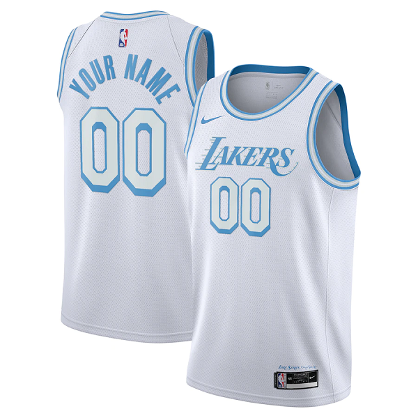 Men's Nike Los Angeles Lakers White 2021 Swingman Custom City Edition NBA Jersey