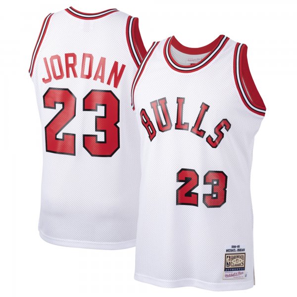 Men's Chicago Bulls Michael Jordan Mitchell & Ness White 1984/85 Hardwood Classics Rookie Jersey