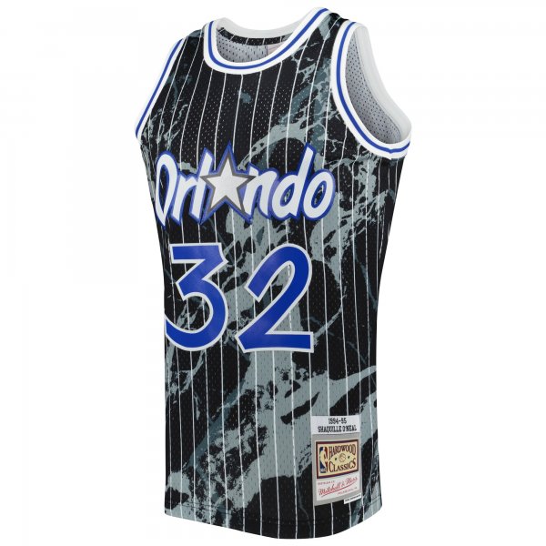 Men's Orlando Magic Shaquille O'Neal Mitchell & Ness Black 1994/95 Hardwood Classics Marble Swingman Jersey