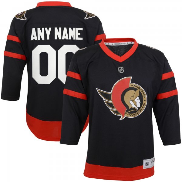 Youth Ottawa Senators Black Home Replica Custom Jersey