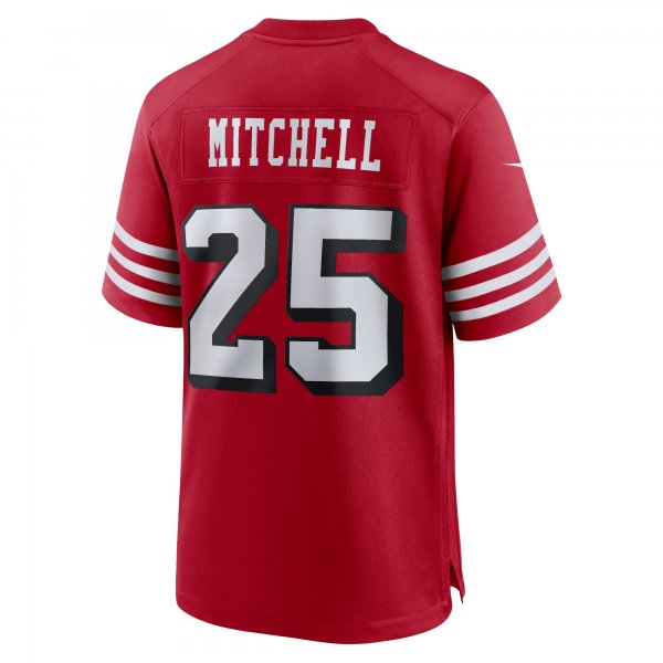 Men's San Francisco 49ers Elijah Mitchell Nike Scarlet Alternate Team Game Jersey