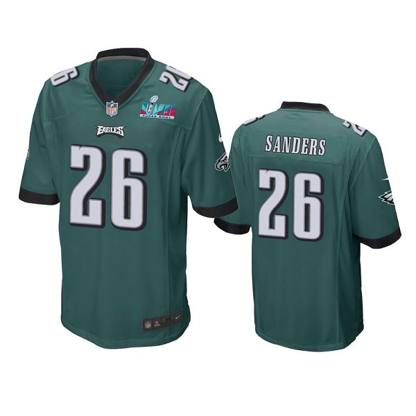 Men's Philadelphia Eagles #26 Miles Sanders Midnight Green Super Bowl LVII Limited Jersey