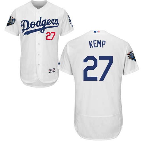 Los Angeles Dodgers #27 Matt Kemp White Flexbase Collection 2018 World Series Stitched MLB Jersey