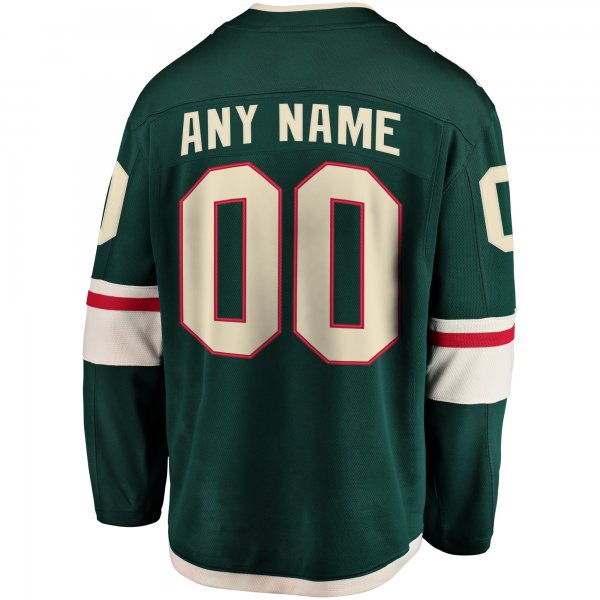 Youth Minnesota Wild Fanatics Green Home Breakaway Custom Jersey